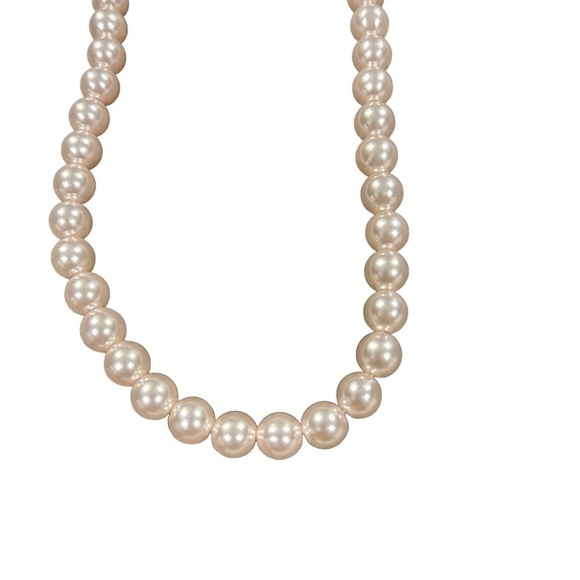 Pale Pink Faux Pearl Long Single Strand Necklace by Stephan & Co. - Picture 3 of 14